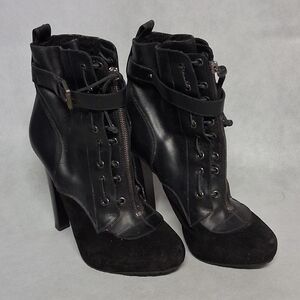 DSquared2 Black Suede Leather Ankle Boots Women's 8.5/40 5.5" Stiletto Heel